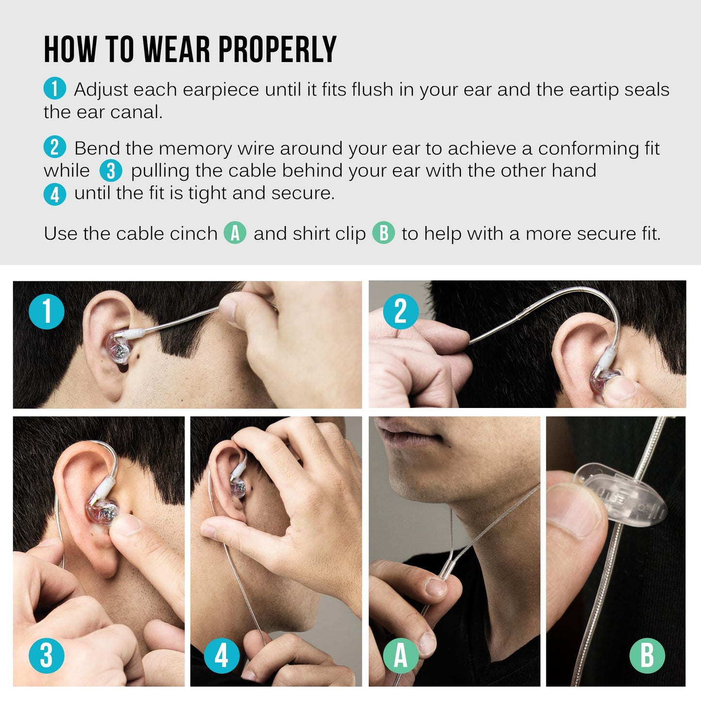 MEE audio M6 PRO In Ear Monitor Headphones for Musicians, 2nd Gen Model With Upgraded Sound, Memory Wire Earhooks & Replaceable Cables, Noise