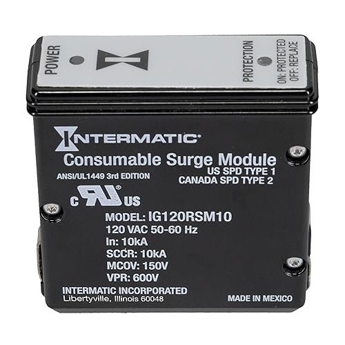 Intermatic IModule™ IG120RSM10K Replacement Module for Smart Guard Whole Home Surge Protector - Quick No-Wiring Install with LED Status Indicators