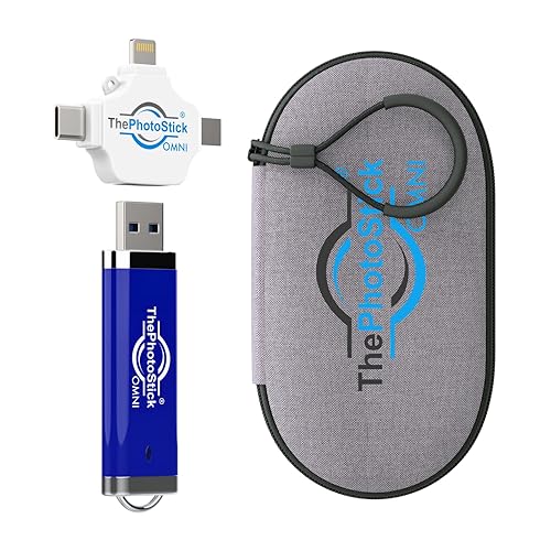 ThePhotoStick® Omni 256GB + Protective Case - Secure Photo & Video Backup and Transfer, Digital File Organization, USB & Multiport Connection