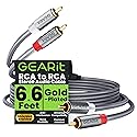 GEARit RCA Cable (6.6FT) 2RCA Male to 2RCA Male Stereo Audio Cables Shielded Braided RCA Stereo Cable for Home Theater, HDTV, Amplifiers, Hi-Fi