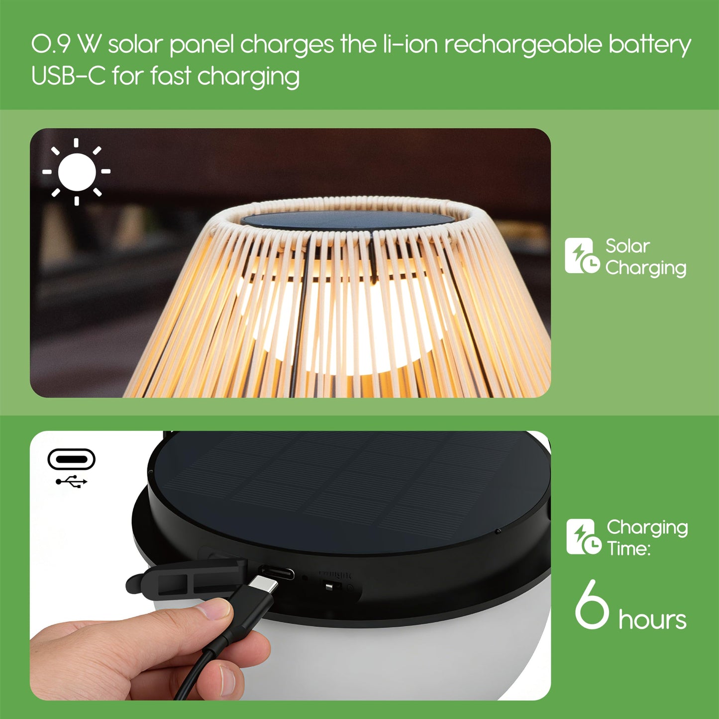 VerLuce - Rattan Series Solar Wall Lamps - Remote Control Included - Dimmable & Timer Modes - Rechargeable Battery Lasts Up to 45 Hours - 2700K - IP44
