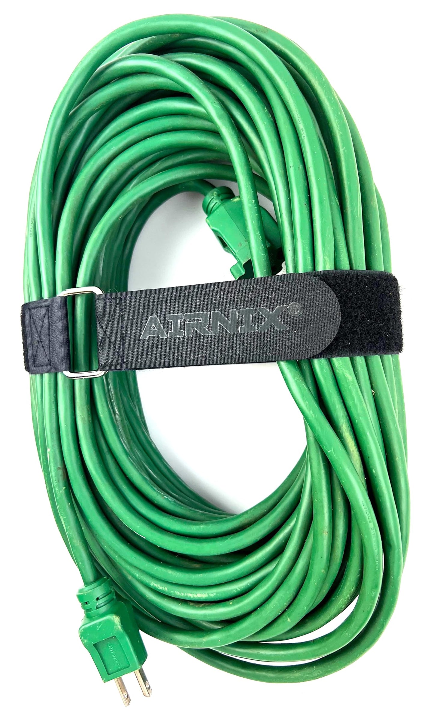 AIRNIX 4pc 22" x 1.5" (19" useable) Hook and Loop Nylon Cinch Straps, Reusable Fastening, Securing, Cable Straps, Metal Buckle, Black