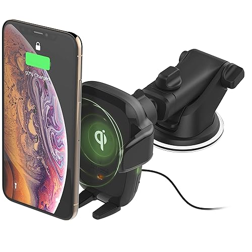 iOttie Auto Sense Qi Wireless Car Charger - Automatic Clamping Dashboard Phone Mount with Wireless Charging for iPhone, Samsung Galaxy, Google Pixel