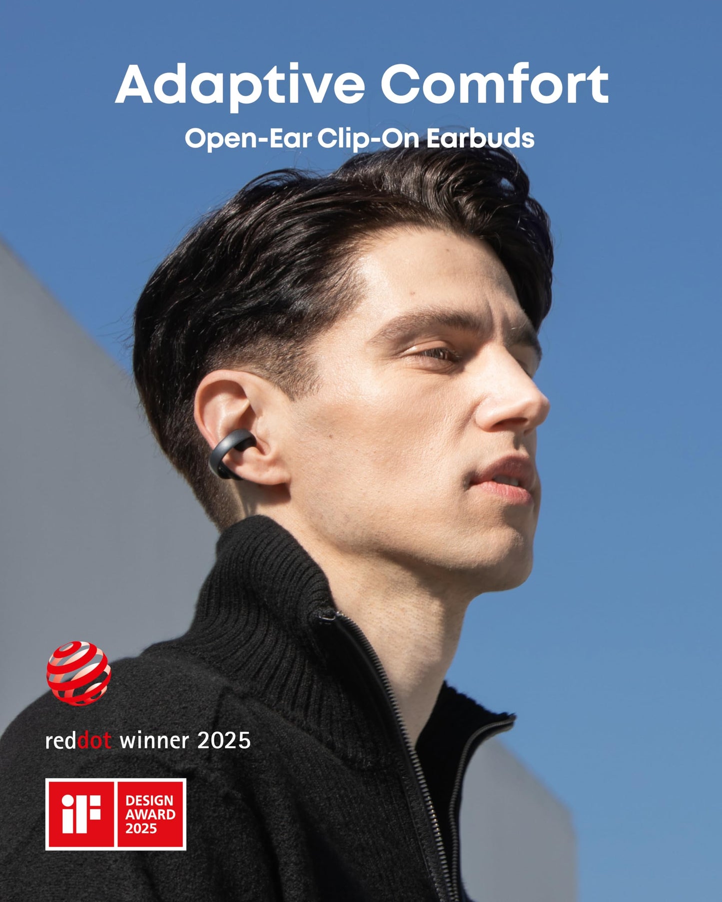 Soundcore AeroClip by Anker Open Ear Earbuds, Clip On Earbuds (Renewed)