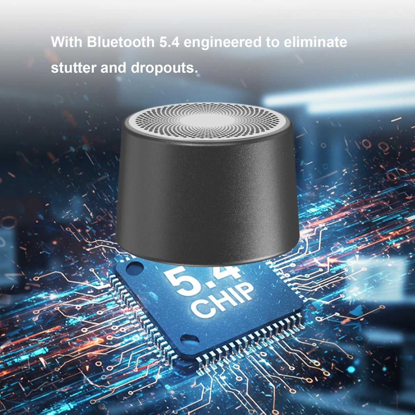 Mini Magnetic Bluetooth Speaker, 5W Internal-Magnet Speaker, Speakers with Hands-Free Call, IPX6 Waterproof, Portable Speakers for Shower, Room, Car