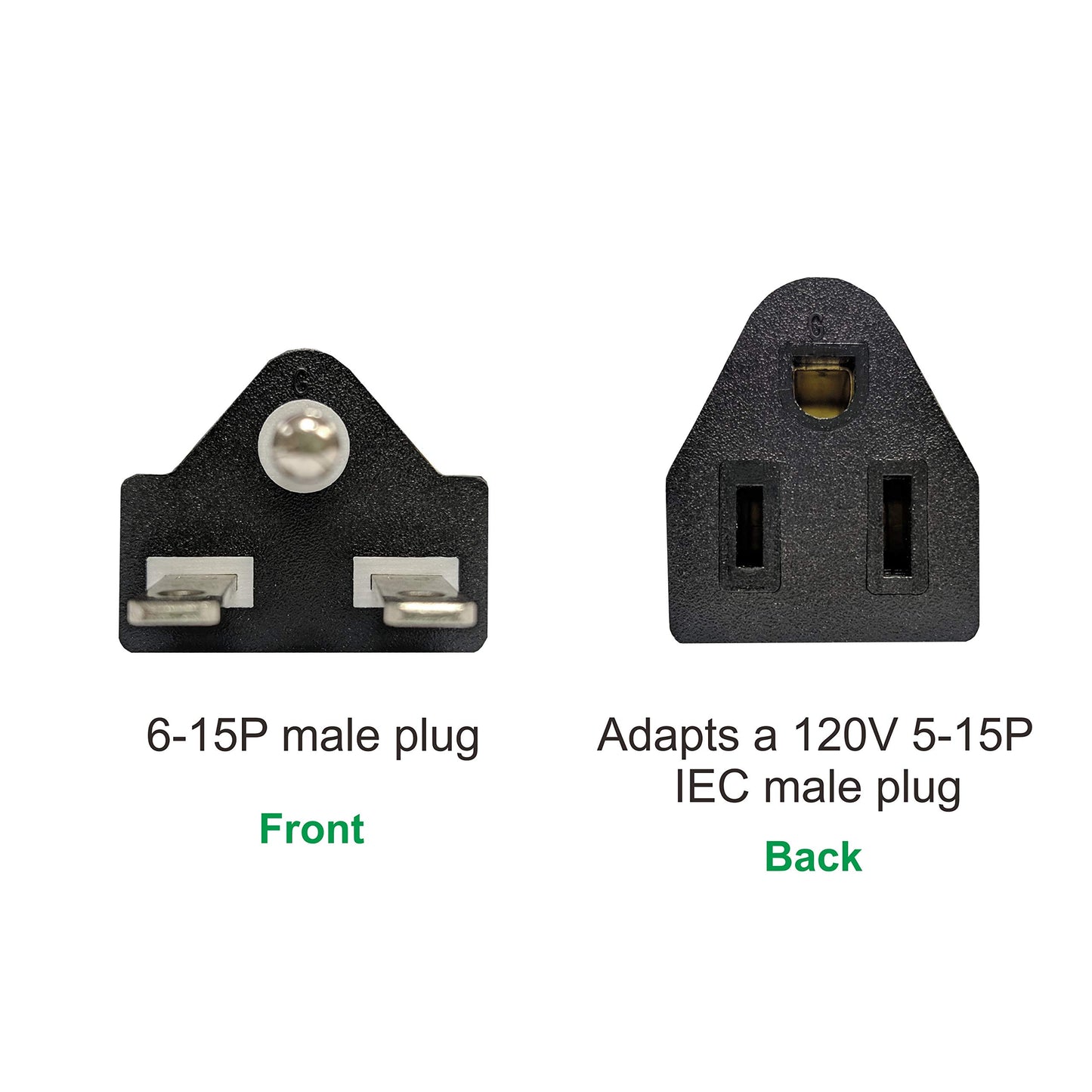 BloomGrow 4 PCS 120V to 240V Black Plug Adapter, 5-15P to 6-15R, NEMA Converter (4 PCS)