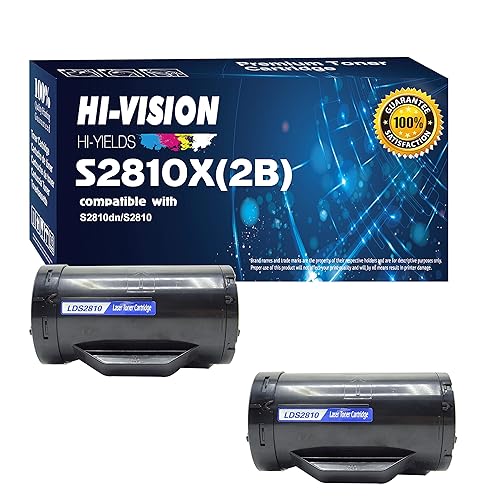 HI-Vision 2 Pack Compatible S2810X High Yield (6,000 Pages, 593-BBMF) Black Toner Cartridge Replacement for H815dw S2810dn S2815dn Printers