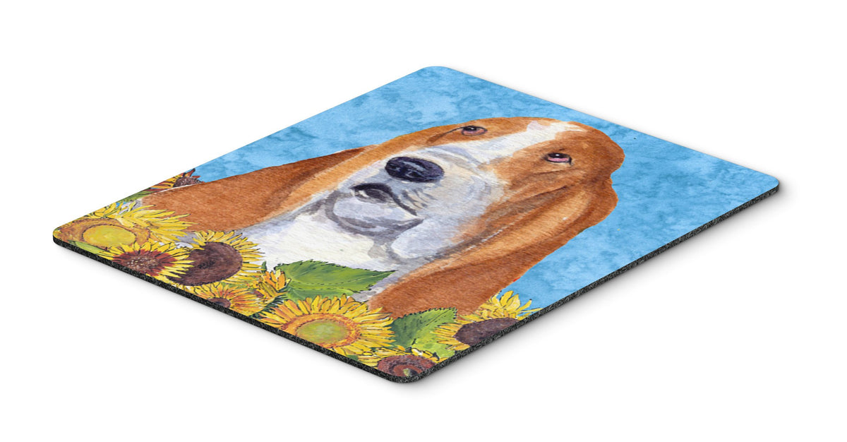 Caroline's Treasures SS4162MP Basset Hound Mouse Pad, Hot Pad or Trivet, Large, Multicolor