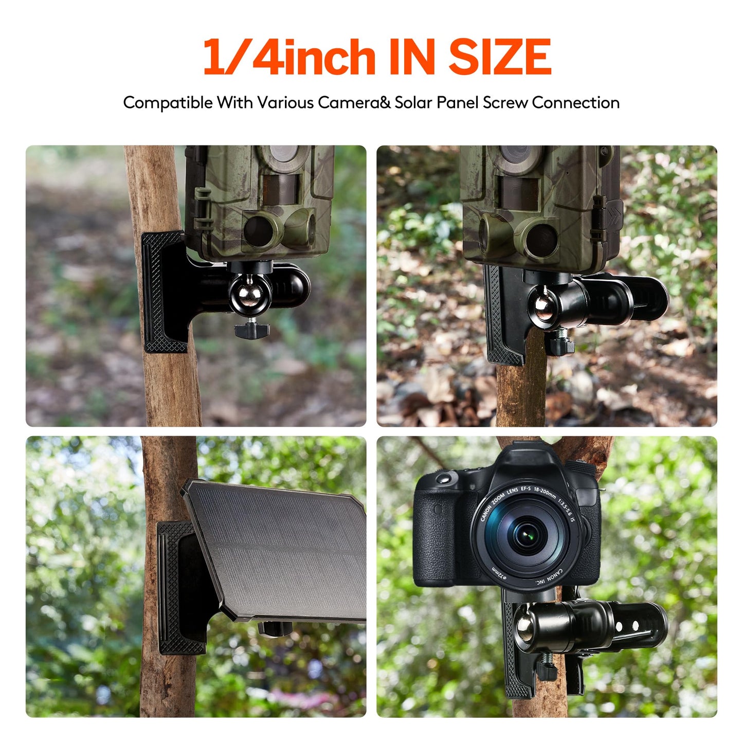 ALTIN Trail Camera Clip Mount, 2 Pack Tracking Camera Bracket, 360 Rotatable Interface Trailcam Holder for Hunting with Camouflage Style