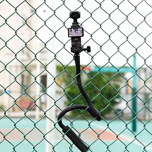 Pellking Flexible Twist Arm Mount Fence Stand for DJI OSMO Pocket 3/GoPro/Insta360/Smartphones | Mount for Fence,Tripod, Selfie Stick & Handlebar