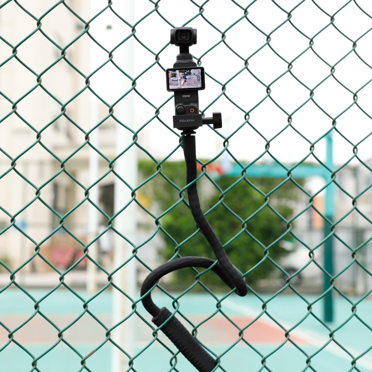 Pellking Flexible Twist Arm Mount Fence Stand for DJI OSMO Pocket 3/GoPro/Insta360/Smartphones | Mount for Fence,Tripod, Selfie Stick & Handlebar