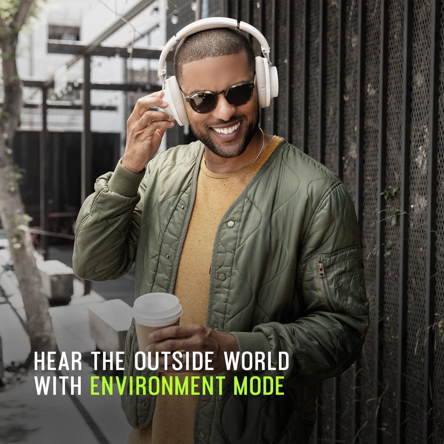 Shure Aonic 40 Wireless Noise Canceling Headphones - White/Tan