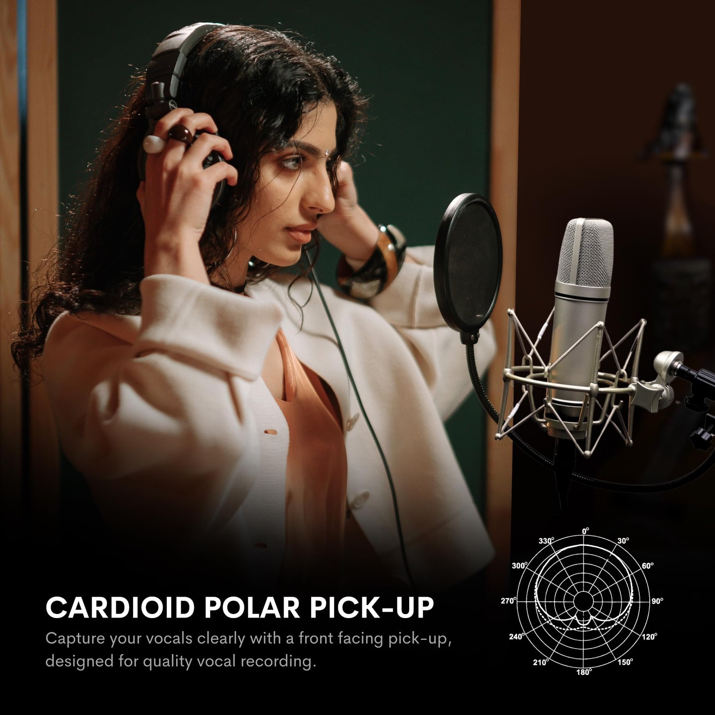 Melon Audio MA-87 Studio Condenser Microphone, 26mm Gold Large Diaphragm Capsule, Including Foam Filter, Metal Shock Mount, XLR Cable and Mic Bag