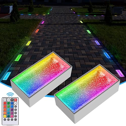 Dubofu Solar Paver Lights, 4x8 Brick Driveway Lights, IP67 Waterproof Outdoor Pathway Light, Recessed Landscape Lighting for Walkway, Patio, Garden