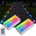 Dubofu Solar Paver Lights, 4x8 Brick Driveway Lights, IP67 Waterproof Outdoor Pathway Light, Recessed Landscape Lighting for Walkway, Patio, Garden