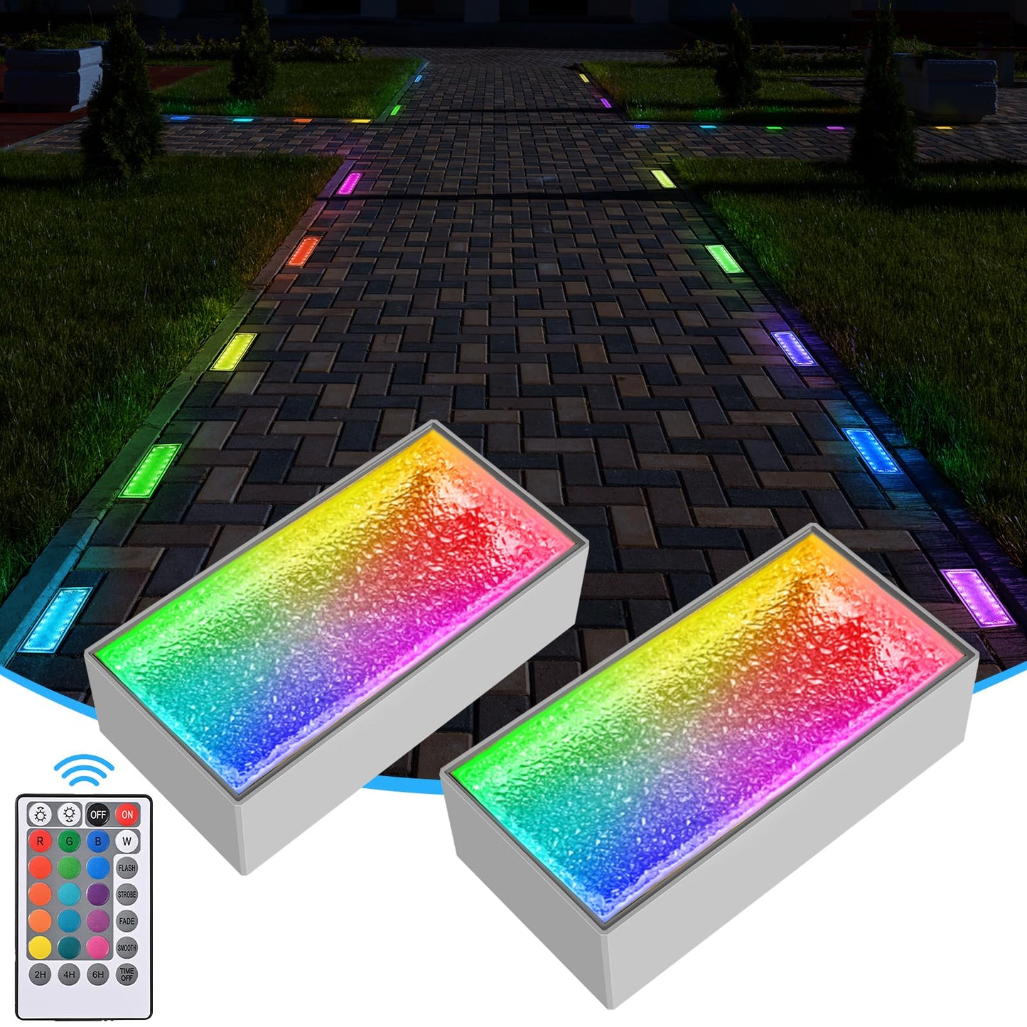 Dubofu Solar Paver Lights, 4x8 Brick Driveway Lights, IP67 Waterproof Outdoor Pathway Light, Recessed Landscape Lighting for Walkway, Patio, Garden