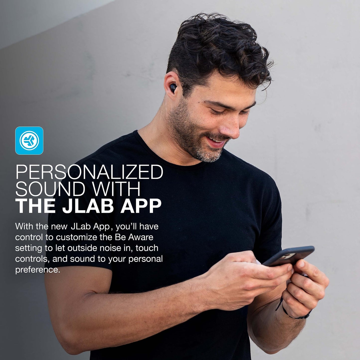 JLab JBuds Mini True Wireless Bluetooth Earbuds + Charging Case, Charcoal Black, IP55 Sweat and Dust Proof, Bluetooth Multipoint, Be Aware Audio, 3 EQ