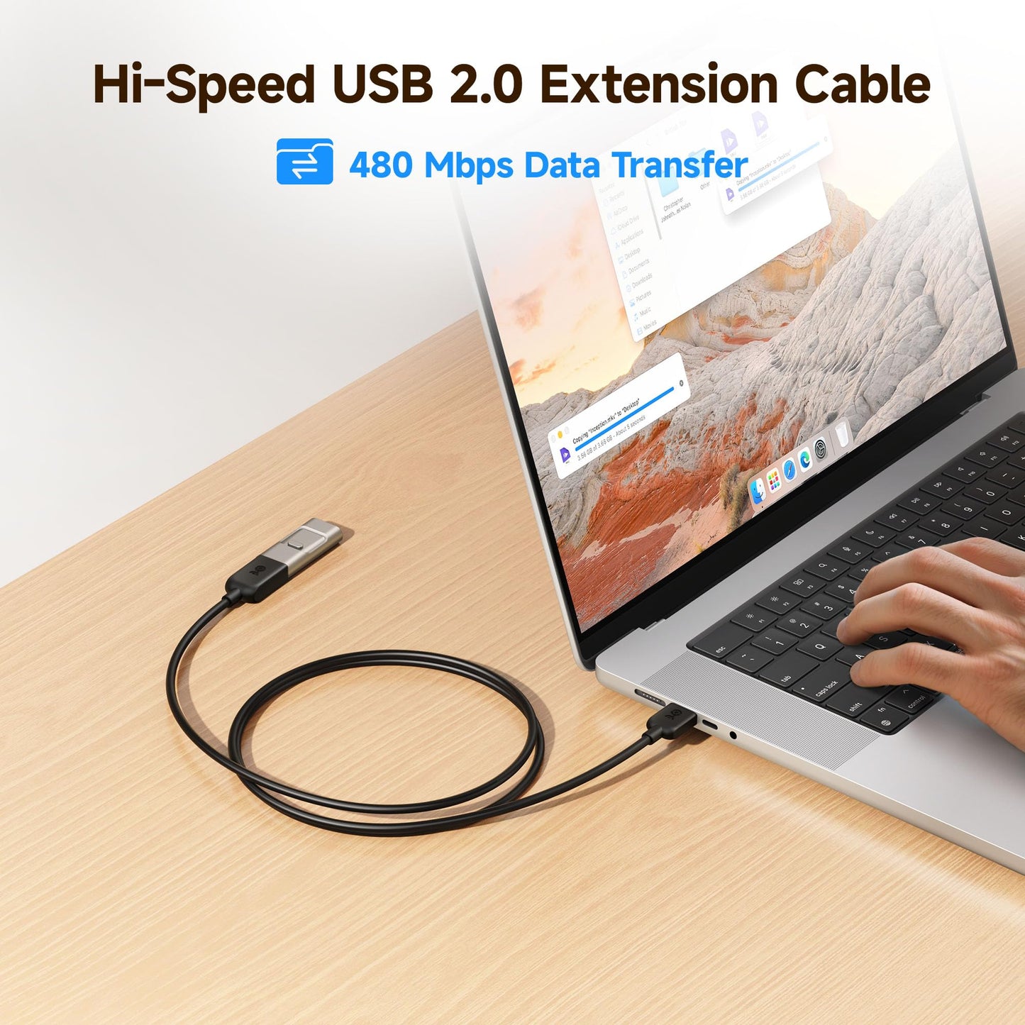 Cable Matters 3-Pack Short USB Extension Cable - 3ft, Male to Female USB Extender Cable, USB2.0 Extension Cord, 480Mbps, Black
