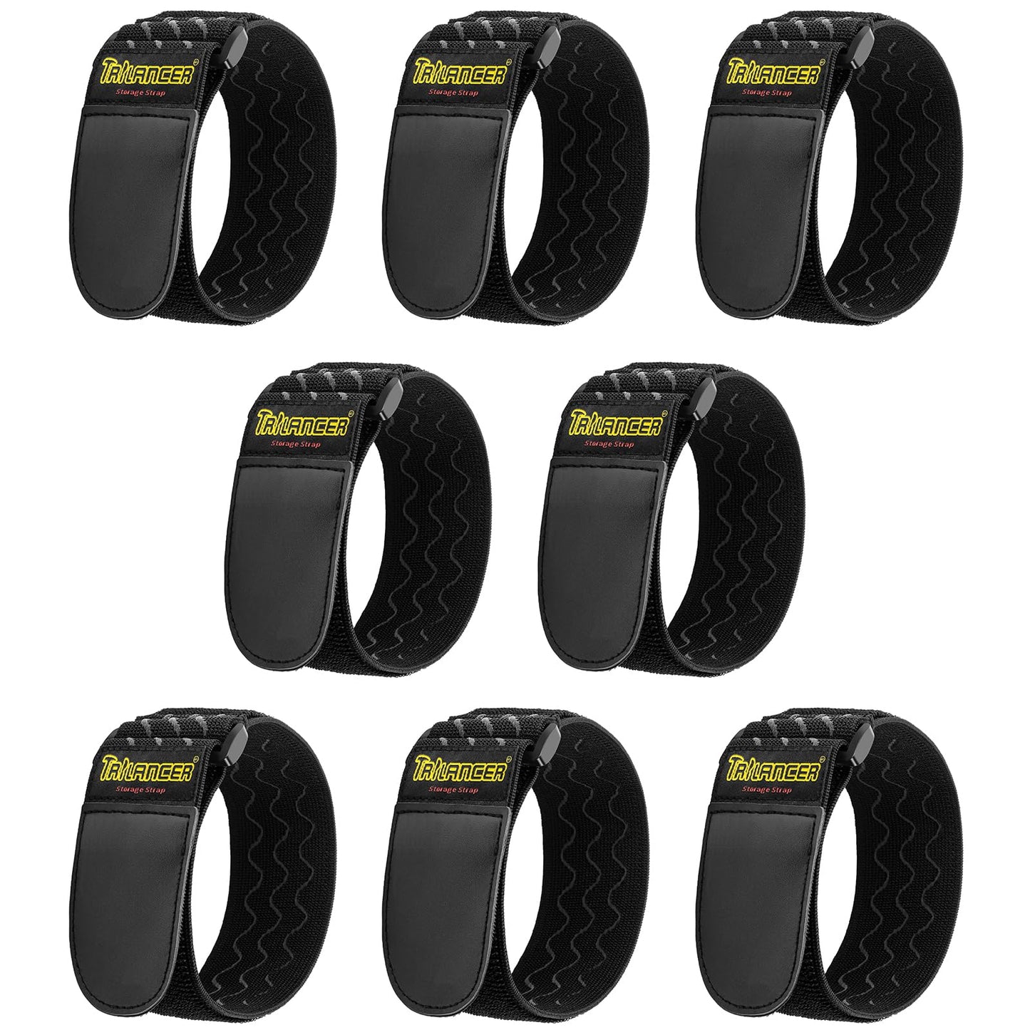 Trilancer Elastic Cinch Straps with Anti-Slip Strips, 12 "x 2"(8 Pack) Heavy Duty Multipurpose Hook and Loop Straps for Extension Cords, Cables