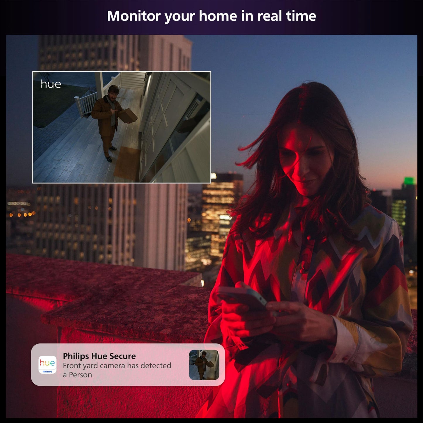 Philips Hue Secure Wired Camera-2 Pack, 1080P Resolution, Notifications, Seamless Integration, Continuous Power, Indoor and Outdoor, White. Free