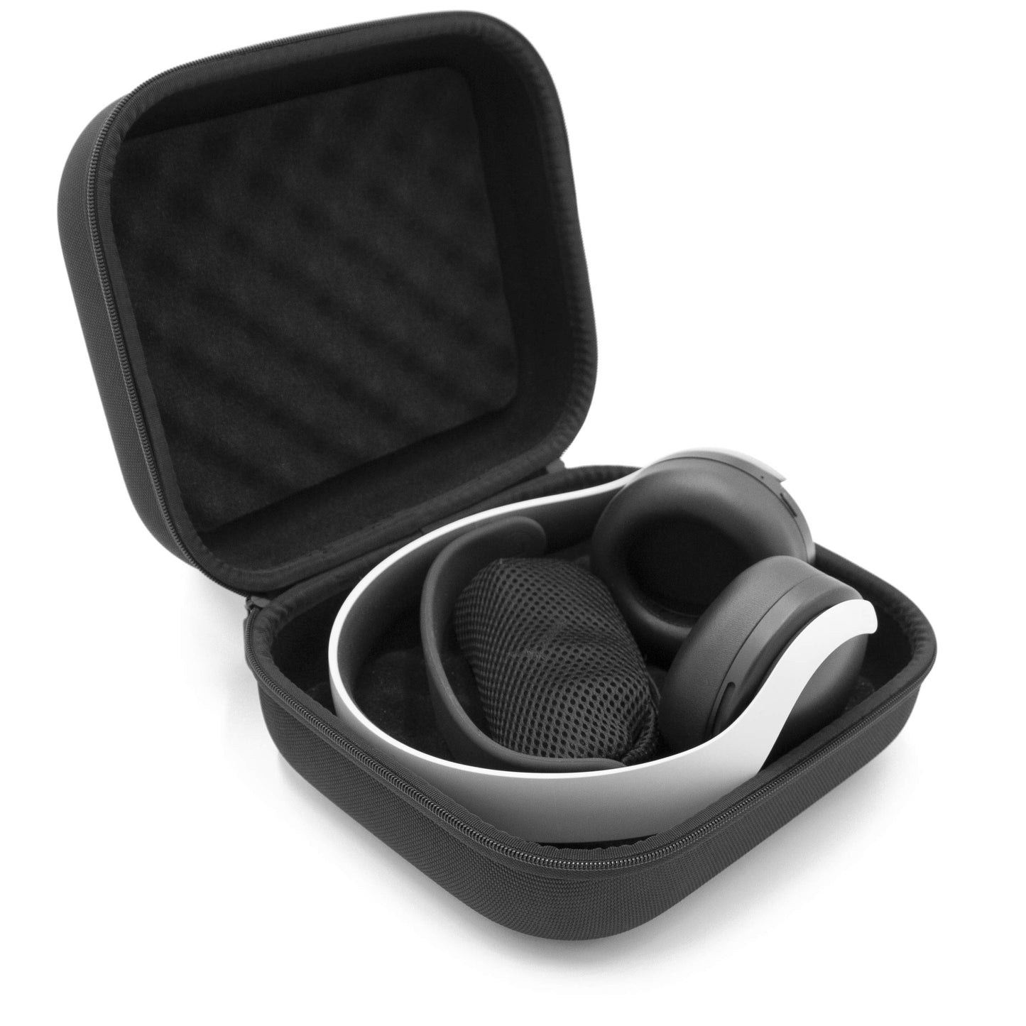 CASEMATIX Gaming Headset Travel Case Compatible with Sony PS5 Pulse 3D Wireless Headset, Platinum Wireless Headset for PS4 with Dongle, Cables