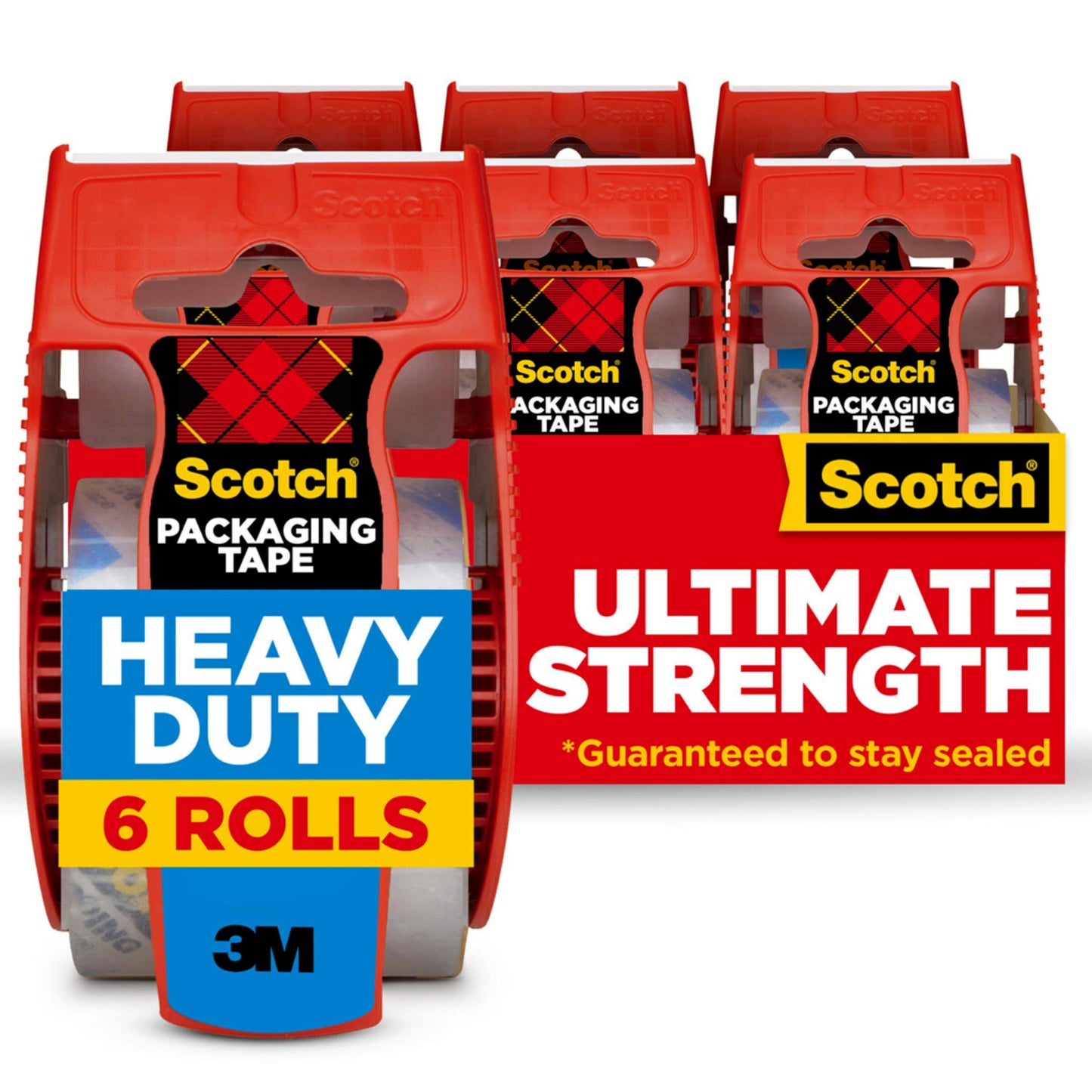 Scotch Heavy Duty Shipping Packing Tape, Clear, 1.88 in. x 22.2 yd.