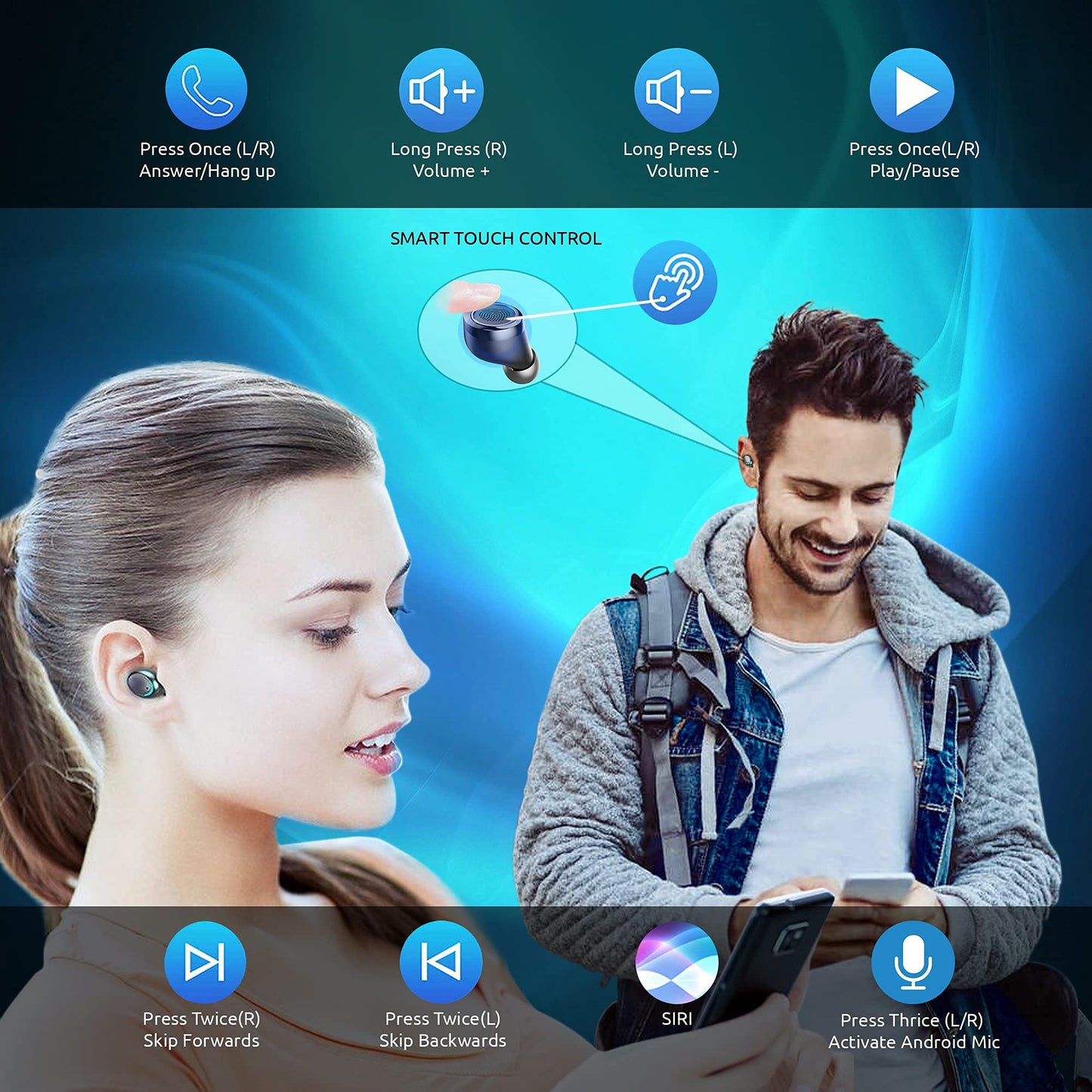 VOLT PLUS TECH Wireless V5.3 PRO Earbuds Compatible with Samsung Galaxy S10/S10e/S10+/S10 Plus/10 5G/Lite IPX3 Bluetooth Touch…