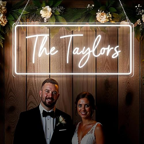 Custom Neon Signs for Wedding Decor, Personalised LED Neon Sign Customisable for Businesses or Nail Beauty Hair Salon Bar Studio Name LoGo, Neon Light