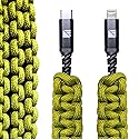 Darrk Energy Lightning to C Paracord Cable & USB C to C Paracord Cable (18W, Green)