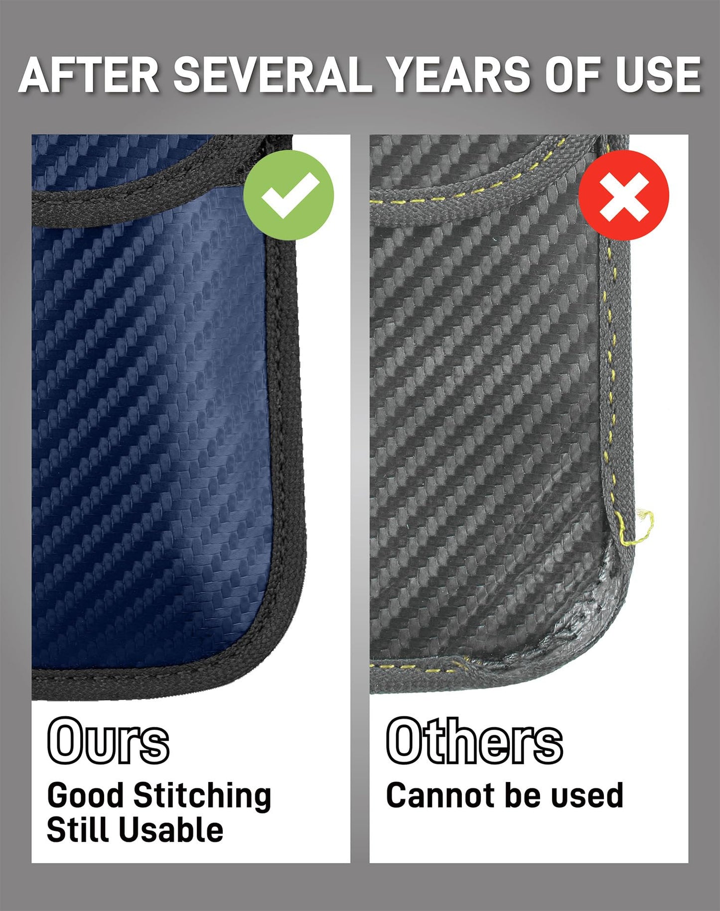 Vammcht Upgraded Faraday Bag for Key Fob (2 Pack), Premium Faraday Key Fob Protector- Car RFID Signal Blocking, Car Security Protection, Anti-Theft
