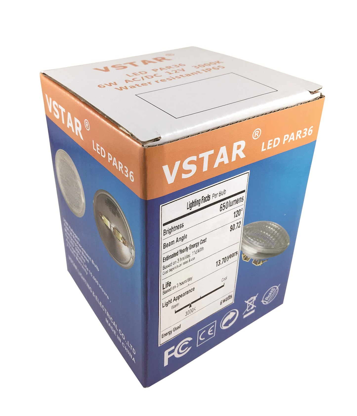 VSTAR® PAR36 LED Landscape Bulb,12v 6w,700 lm, 35W Halogen Eq. Warm White