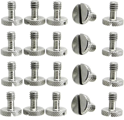 Steel Screws 1/4" Tripod Quick Release QR Plate Camera Flathead Slot Stainless SS ideal for Manfrotto/Sachtler (20)