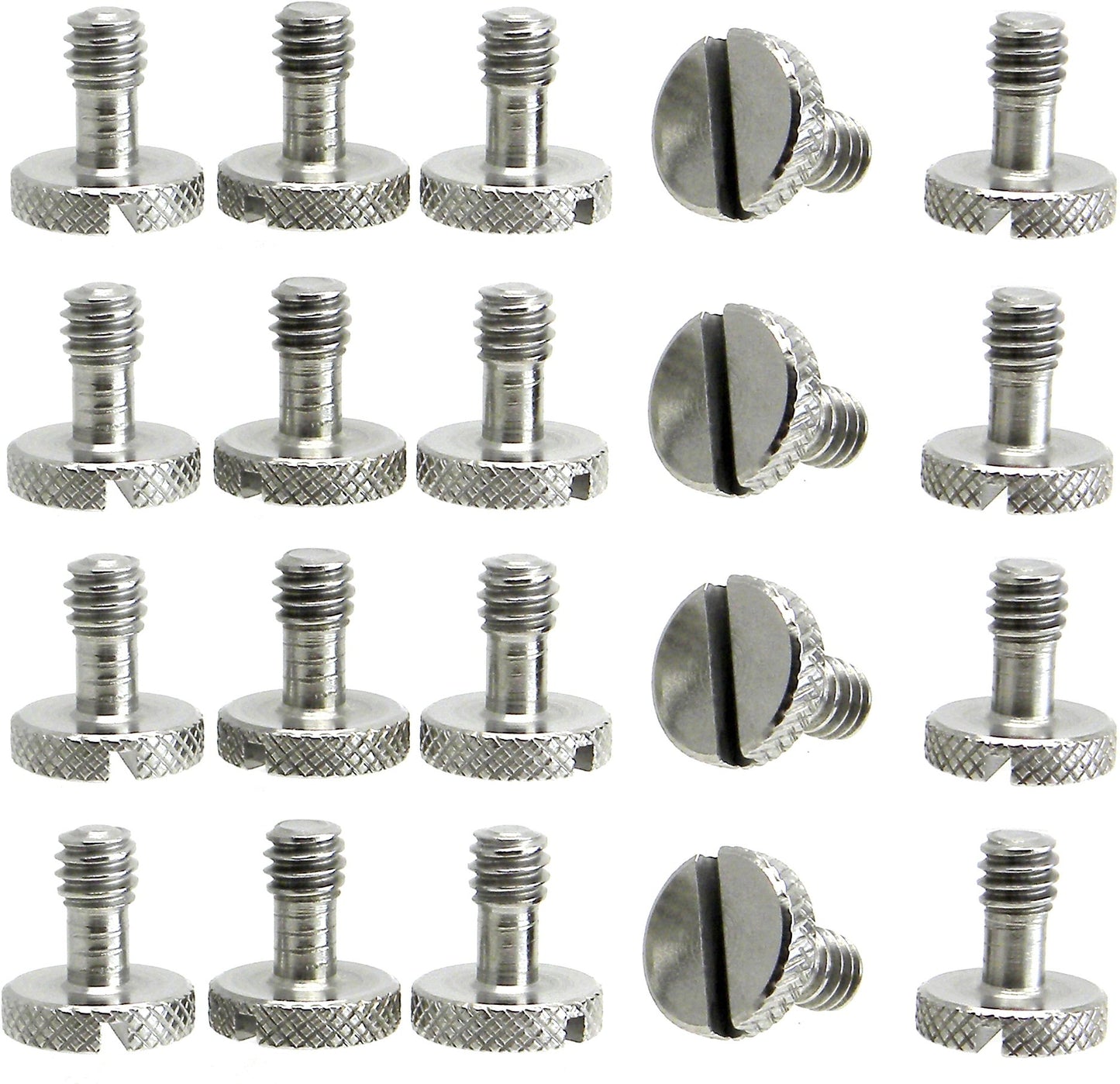 Steel Screws 1/4" Tripod Quick Release QR Plate Camera Flathead Slot Stainless SS ideal for Manfrotto/Sachtler (20)