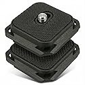 38mm Arca-Swiss Quick Release Plate 2 Pack, 4-Sided Square QR Camera Mount with Safety Pins, 1/4"-20 Screw Compatible with Peak Design Capture Clip