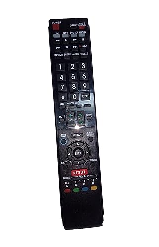 Replaced Remote Control Compatible for Sharp LC-60LE755U LC-60LE640U LC-46LE832U LC60LE820 LC-46LE835 LC-40LE830U AQUOS LED LCD HD TV with Netflix 3D