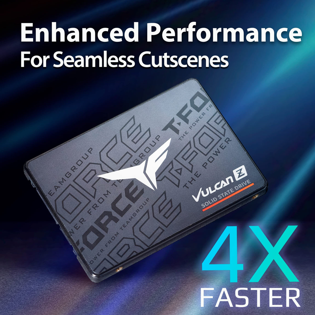 TEAMGROUP T-Force Vulcan Z 256GB SLC Cache 3D NAND TLC 2.5 Inch SATA III Internal Solid State Drive SSD (R/W Speed up to 520/450 MB/s) T253TZ256G0C101