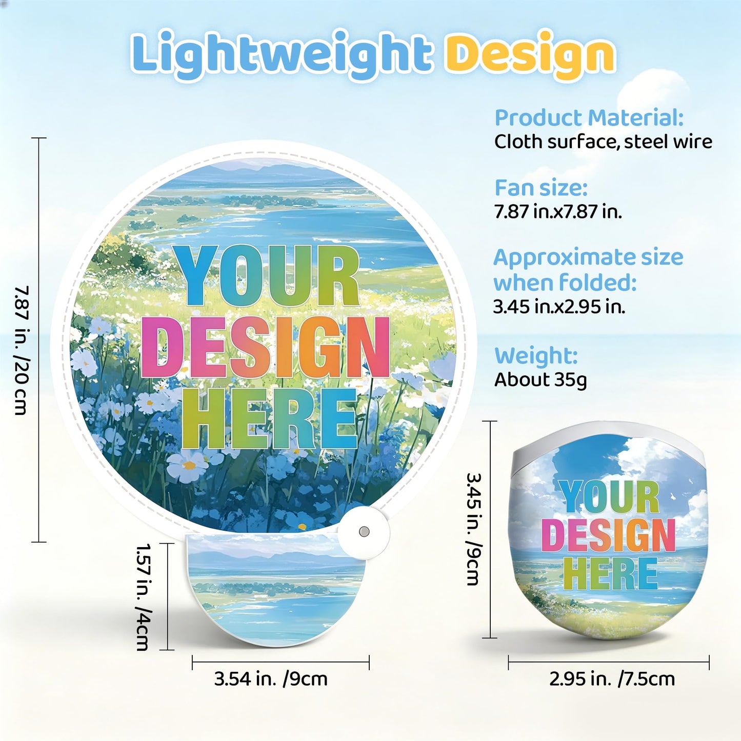 Custom Foldable Hand Fans Bulk with Pouch, Personalized Logo for Events?50)