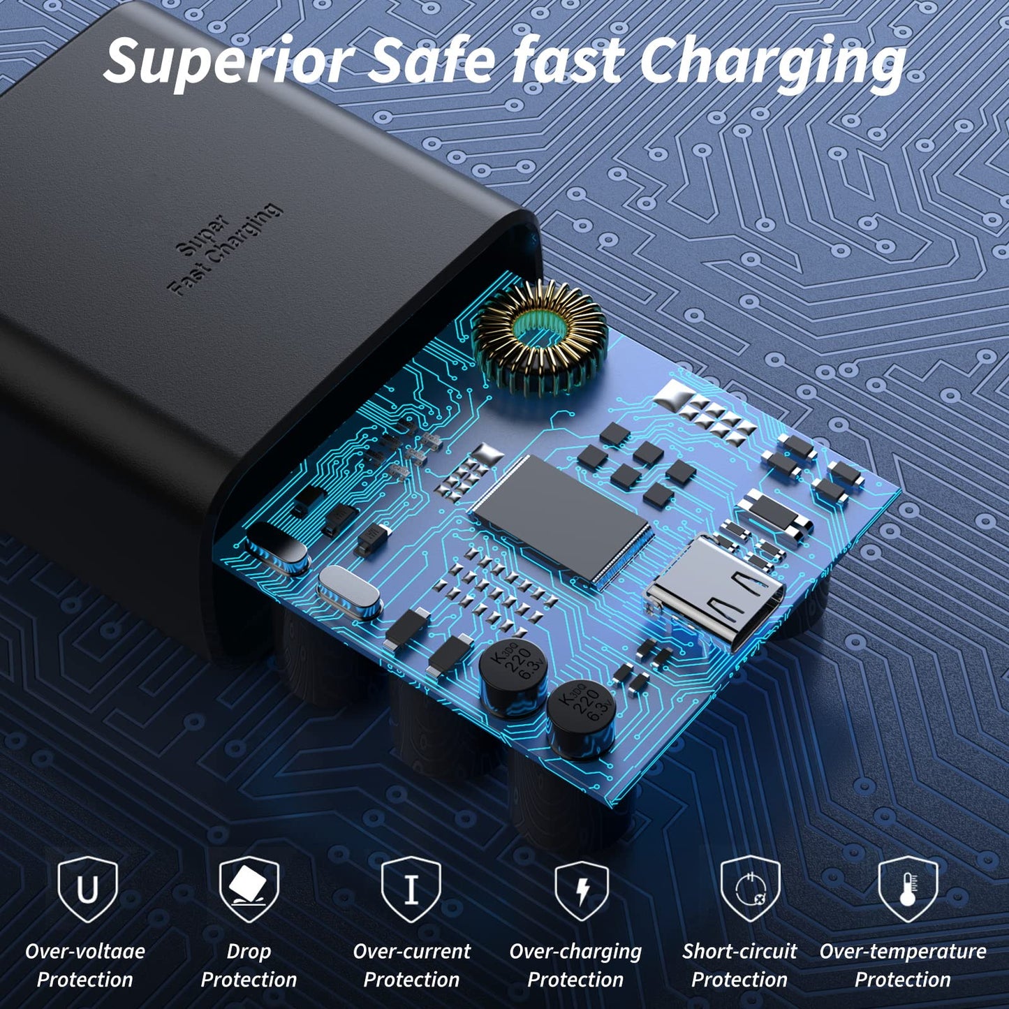45W USB C Wall Charger Block for Samsung Super Fast Charger Type C Wall Plug Adapter Fast Charging Android Brick Compatible with Samsung Galaxy S23
