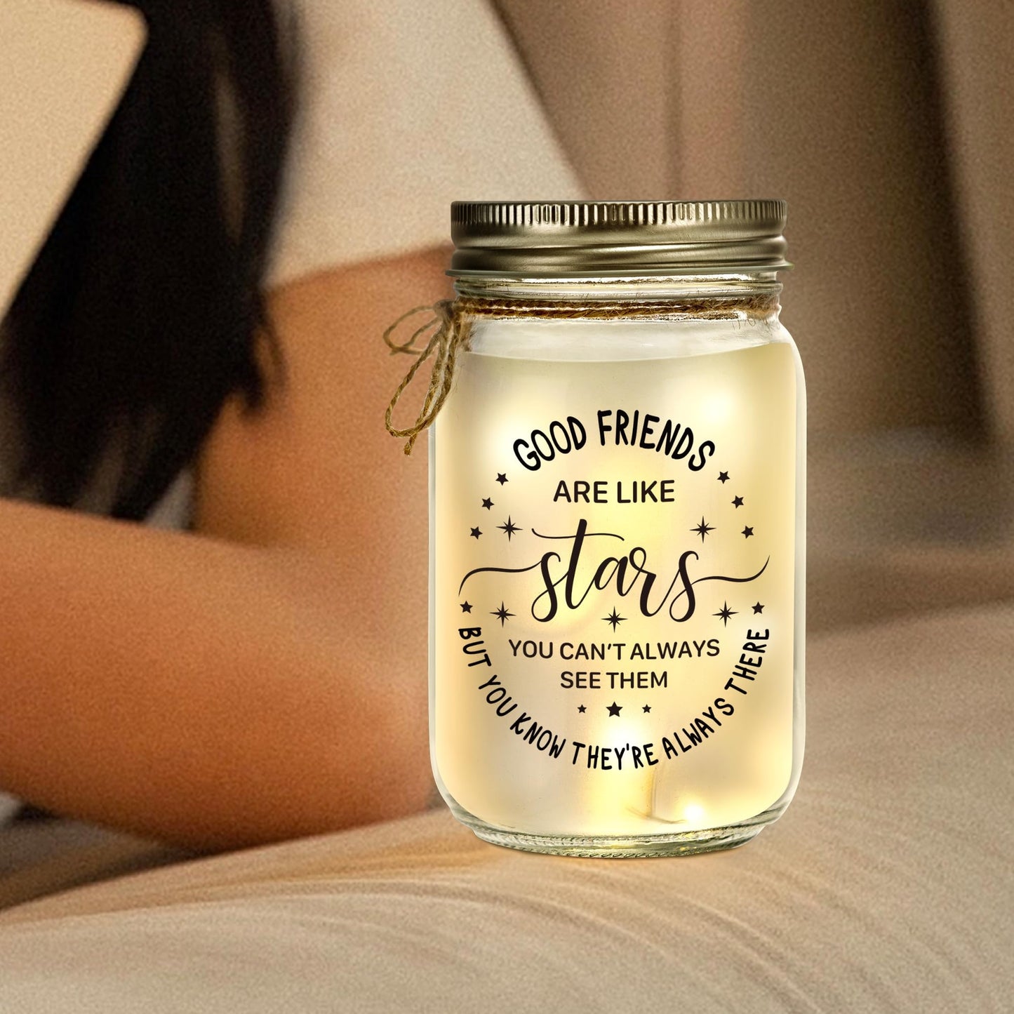 KERAOO Mason Jar Night Light for Friends, Mothers Day Gifts for Women, Home Decoration Lights, Birthday Christmas Mothers Day Gifts for Bestie