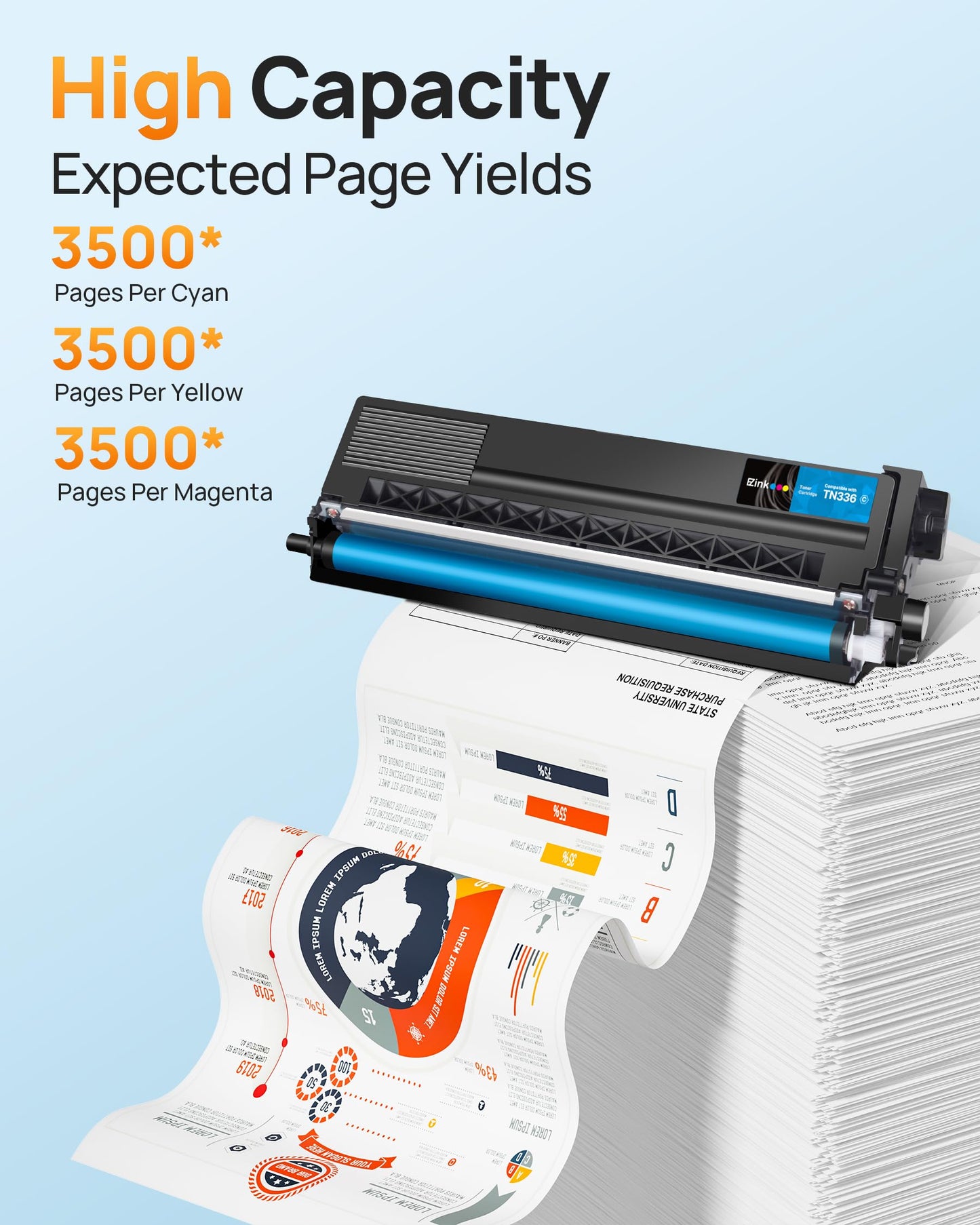 E-Z Ink Compatible TN336 Replacement for Brother TN336 Toner Cartridges