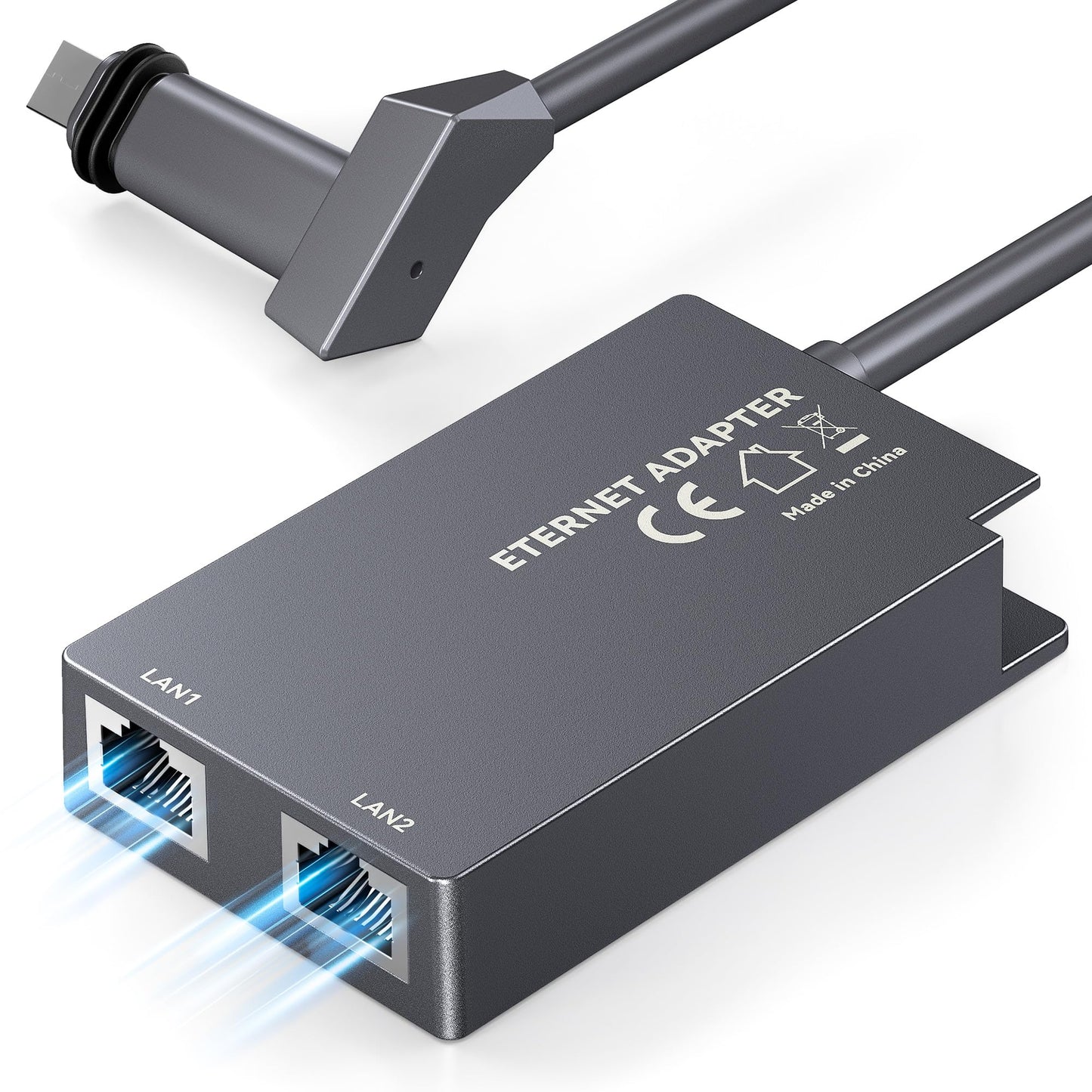 Nogoal Dual-Port Starlink Ethernet Adapter for Gen 2 (2 Devices), 1Gbps High-Speed Networking with Enhanced Stability, Starlink V2 Accessories