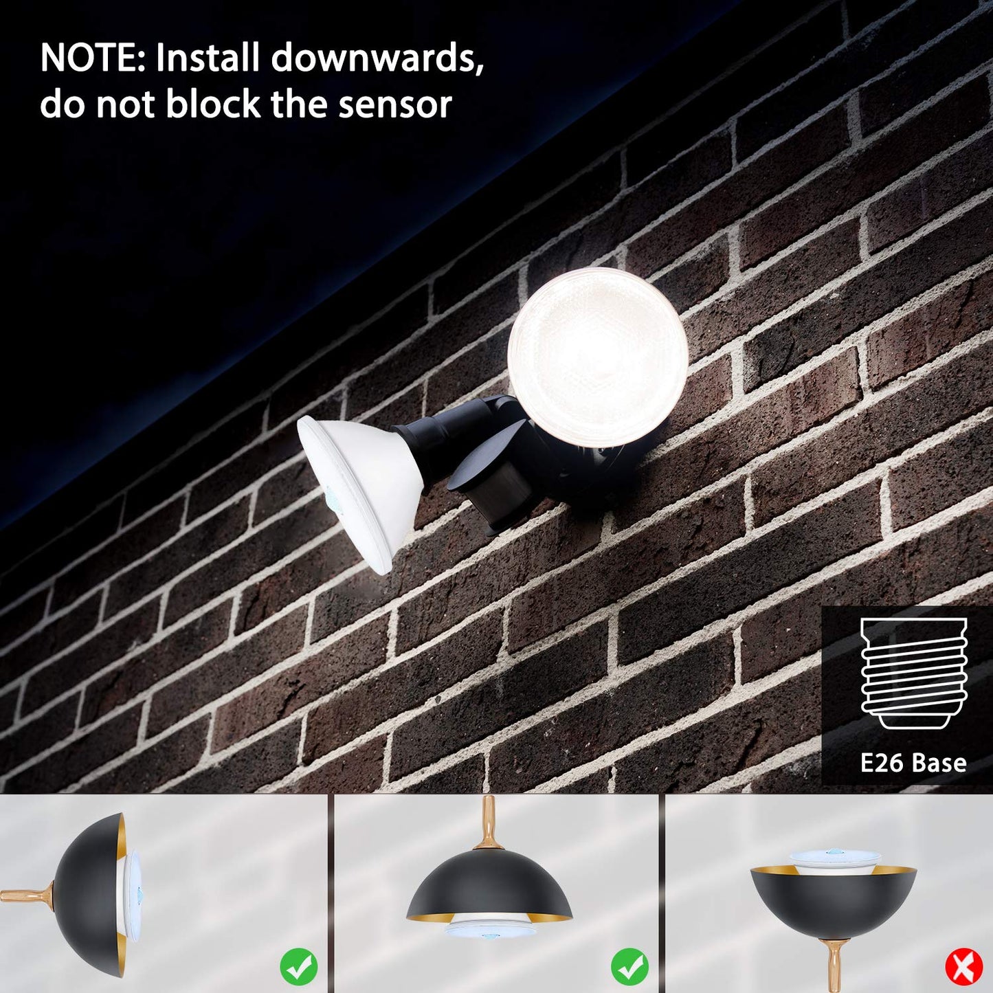 Sengled Motion Sensor Flood Lights Outdoor Dusk to Dawn Security Light Bulbs, E26 Base PAR38 Motion Activated 5000K Daylight, 1500LM, Waterproof LED