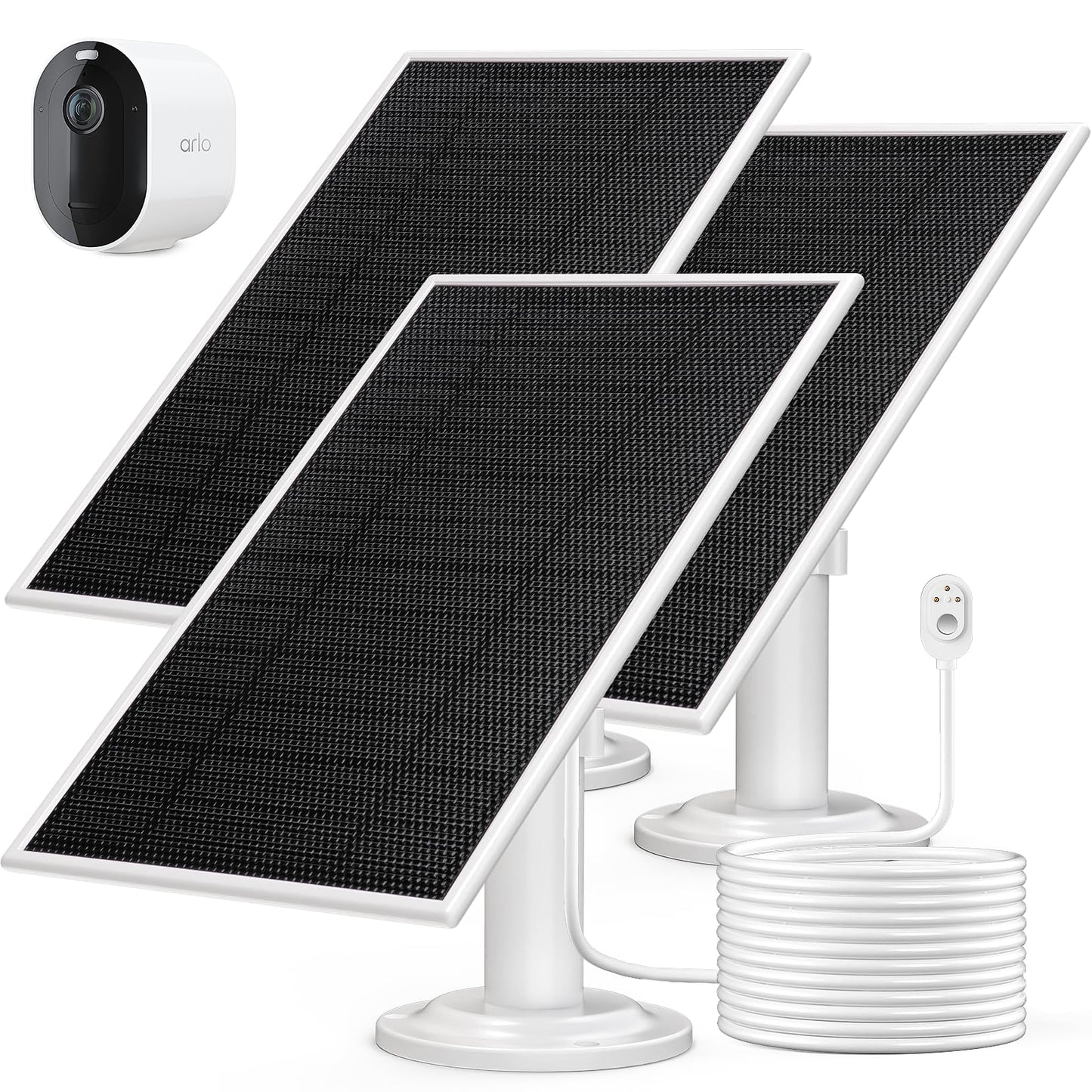 6V 4.5W Solar Panel Charge for Arlo Pro 4 / Pro 3 / Pro 5S 2K /Arlos Ultra/Ultra 2 / Arlo Go 2, IP 65 Waterproof for Continuous Power Supply in The