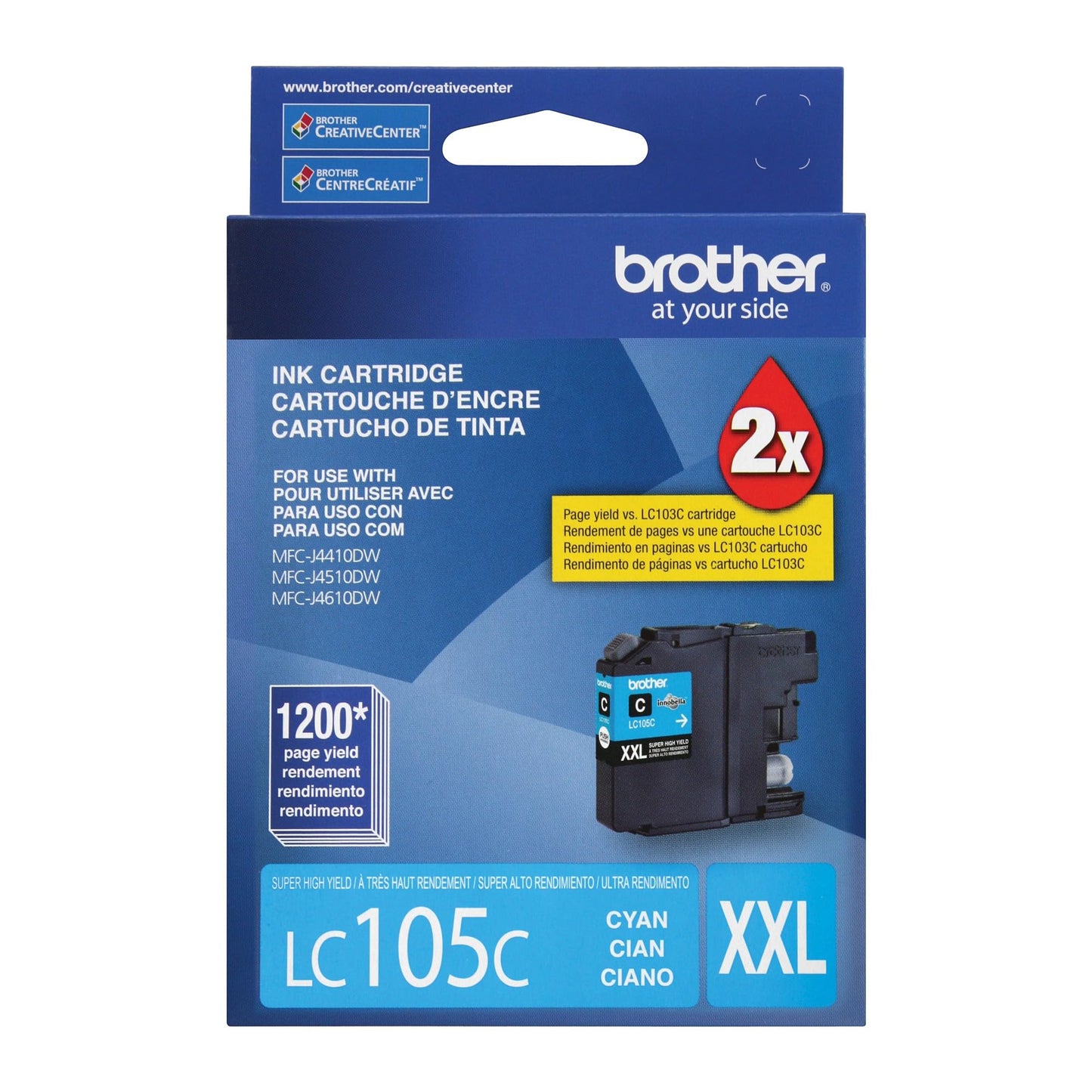 Brother Genuine LC105C Super High Yield XXL Cyan -Ink -Cartridges
