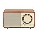 Sangean WR-7WL Wood Cabinet Mini Bluetooth Speaker with FM Tuner and Aux-in Walnut/Wood (Certified Refurbished)