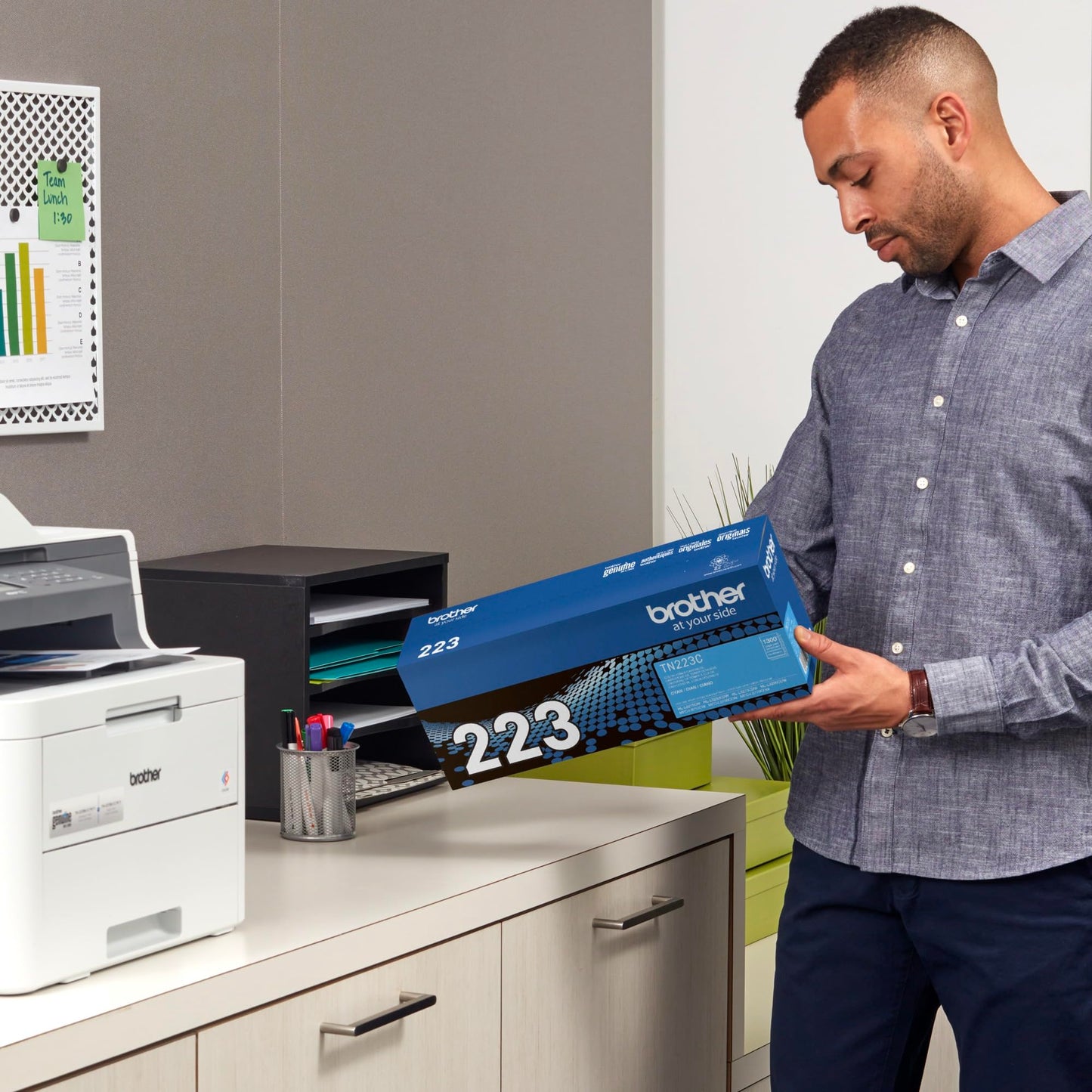 Brother Genuine TN223C, Standard Yield Toner Cartridge, Replacement Cyan Toner, Page Yield Up to 1,300 Pages, TN223, Amazon Dash Replenishment