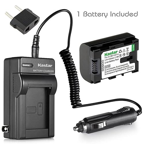 Kastar BN-VG114 Battery (1-Pack) and AC Charger for JVC BN-VG107 BN-VG107U BN-VG108U BN-VG108E BN-VG114 BN-VG114U BN-VG114US Rechargeable Lithium-ion