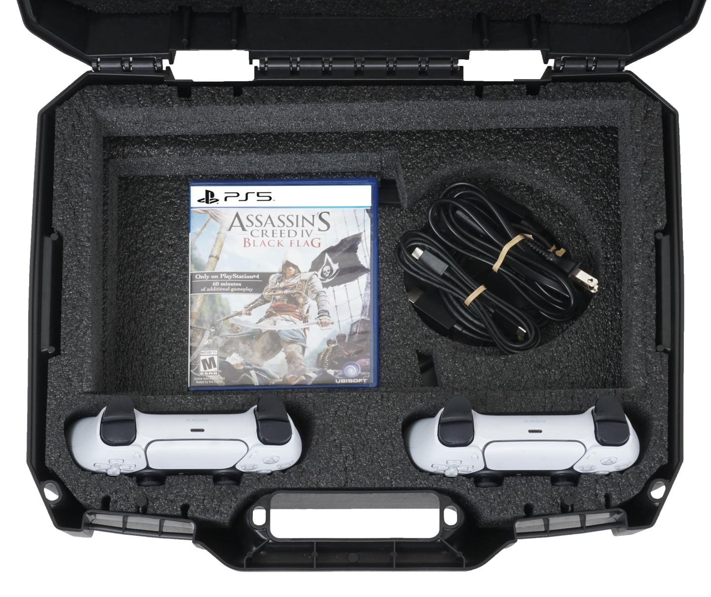 Case Club Hard Case to fit PS5 Slim - Compact Carrying Case Includes Custom Slots for 1 Game, Stand & 1-2 Controllers (PlayStation 5 Slim)
