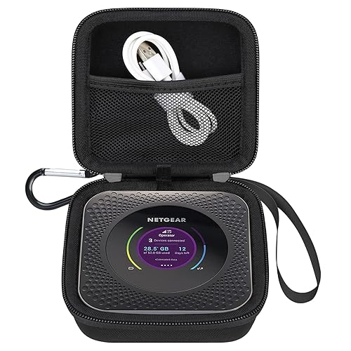 Elonbo Carrying Case for NETGEAR Nighthawk M1 MR1100 / M5 MR5200 / M6 / M6 Pro MR6500 5G Wireless WiFi Mobile Hotspot Router, Extra Interior Mesh