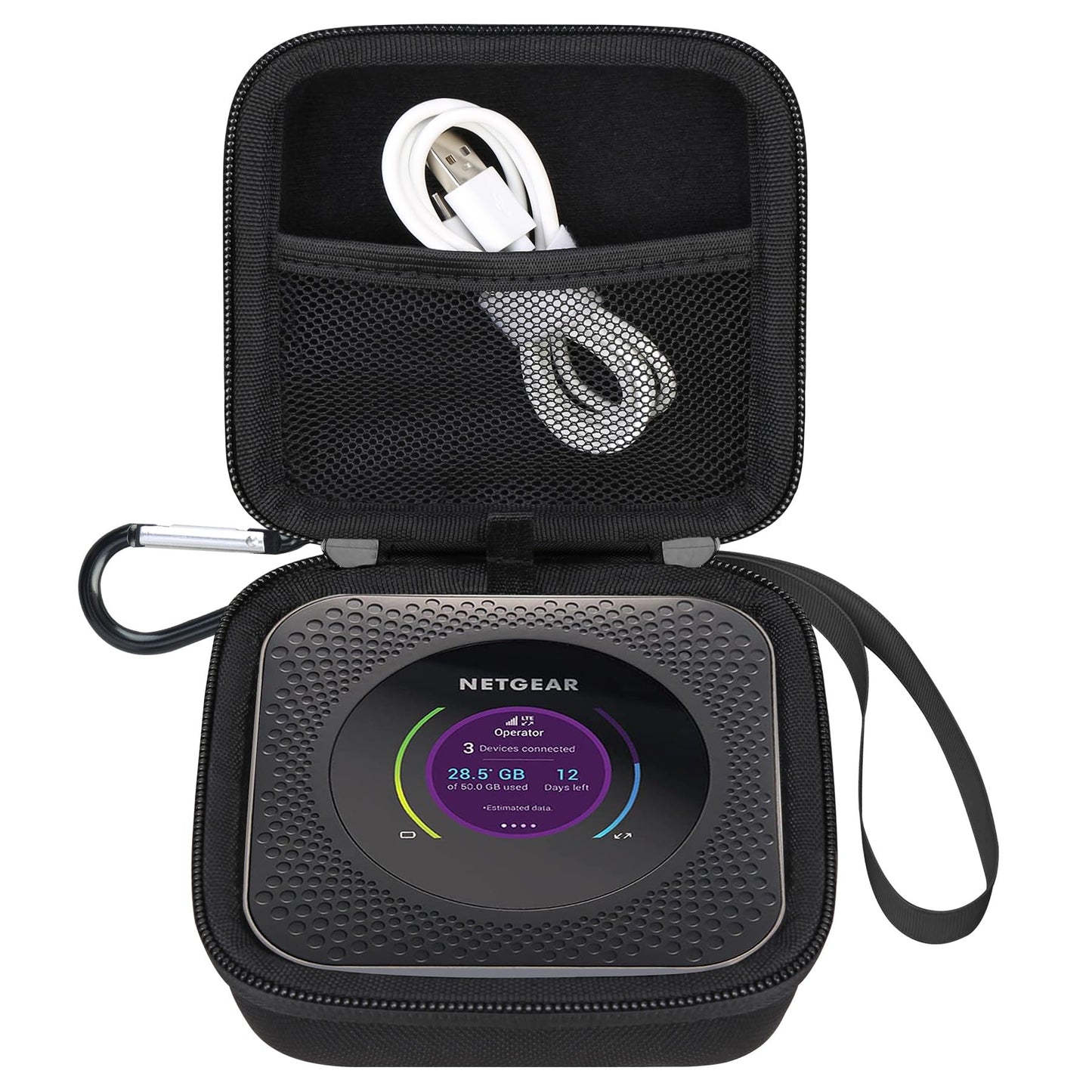 Elonbo Carrying Case for NETGEAR Nighthawk M1 MR1100 / M5 MR5200 / M6 / M6 Pro MR6500 5G Wireless WiFi Mobile Hotspot Router, Extra Interior Mesh